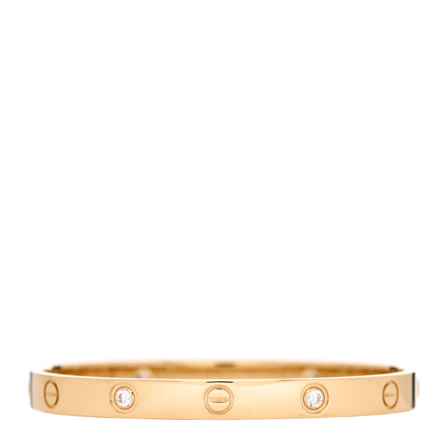 Cartier 18K Yellow Gold 4 Diamond LOVE Bracelet 17 2 of 6