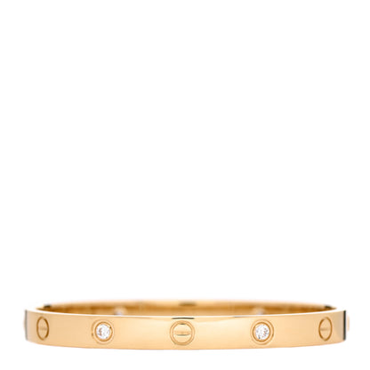Cartier 18K Yellow Gold 4 Diamond LOVE Bracelet 17 2 of 6