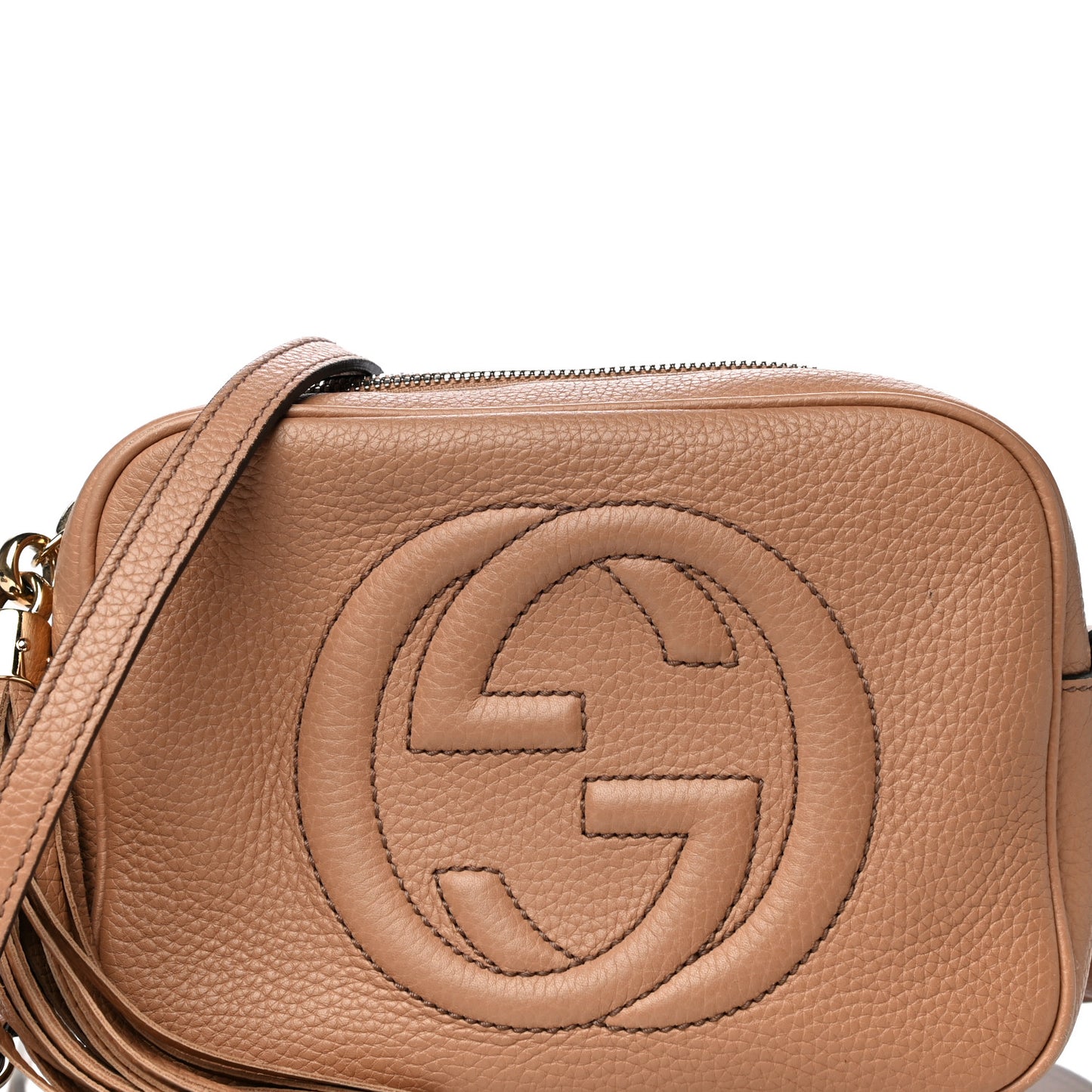 Pebbled Calfskin Small Soho Disco Bag Camelia