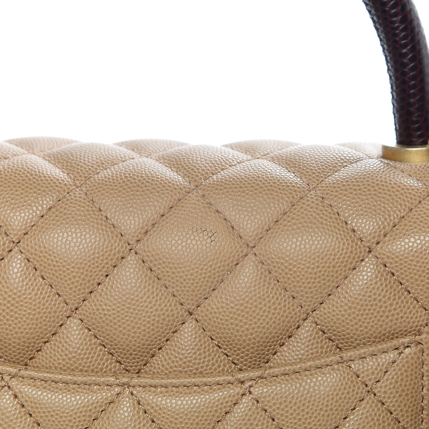 Chanel Caviar Lizard Embossed Quilted Small Coco Handle Flap Beige 13 of 14