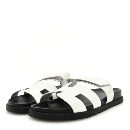 Hermes Calfskin Womens Chypre Sandals 39.5 White 2 of 8