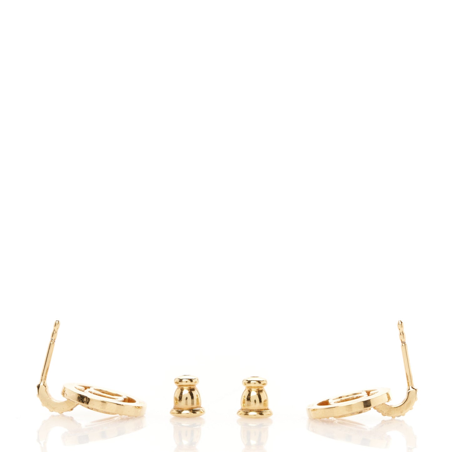 Metal Crystal Petit CD Earrings Gold