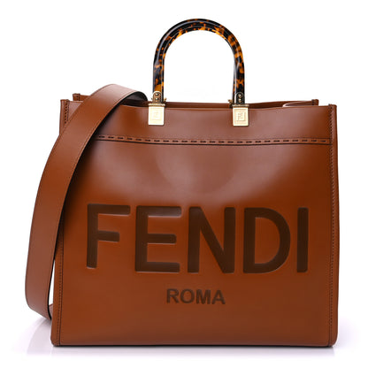 Fendi Vitello King Plexiglass Large Sunshine Shopper Tote Cuoio 1 of 8