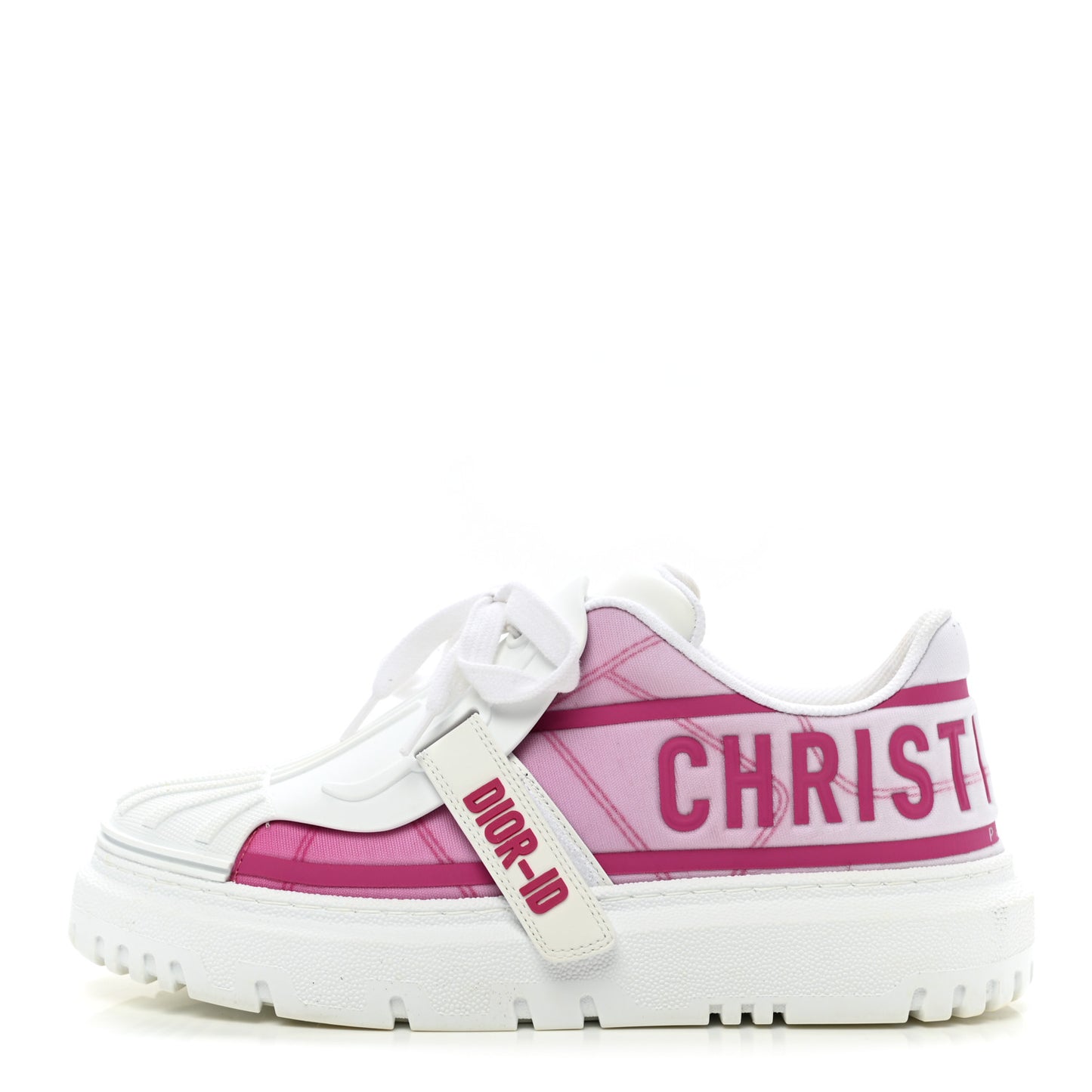 Reflective Fabric Shaded Dior-ID Platform Sneakers 37 Raspberry