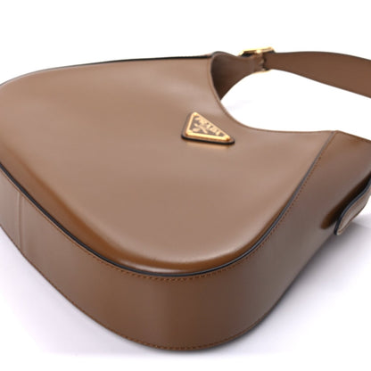 Prada Brushed Calfskin Cleo Adjustable Strap Shoulder Bag  Caramel 8 of 8