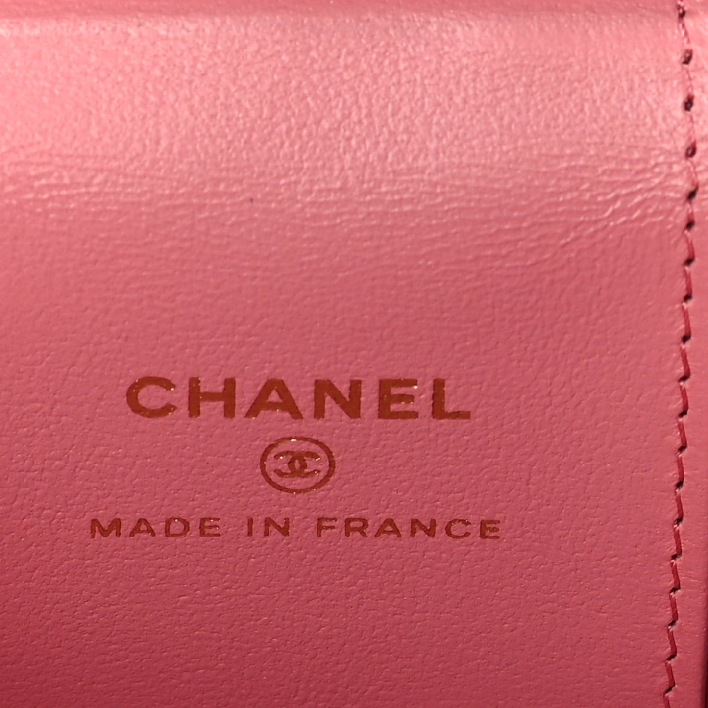 Lambskin Quilted Top Handle Mini Vanity Case With Chain Pink