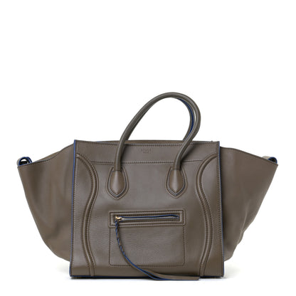 Celine Supple Calfskin Medium Phantom Luggage Khaki Cobalt Trim 1 of 9