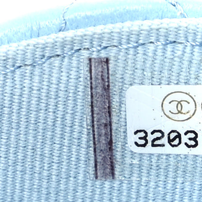 Chanel Lambskin Quilted CC Clutch With Chain Light Blue 7 of 10