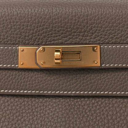 Hermes Taurillon Clemence Kelly Retourne 28 Etoupe 7 of 9
