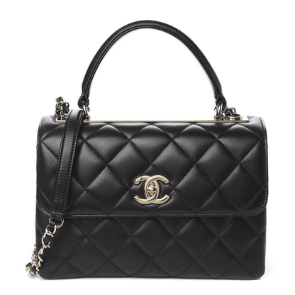 Chanel Lambskin Quilted Small Trendy CC Dual Handle Flap Bag Black 1 of 15