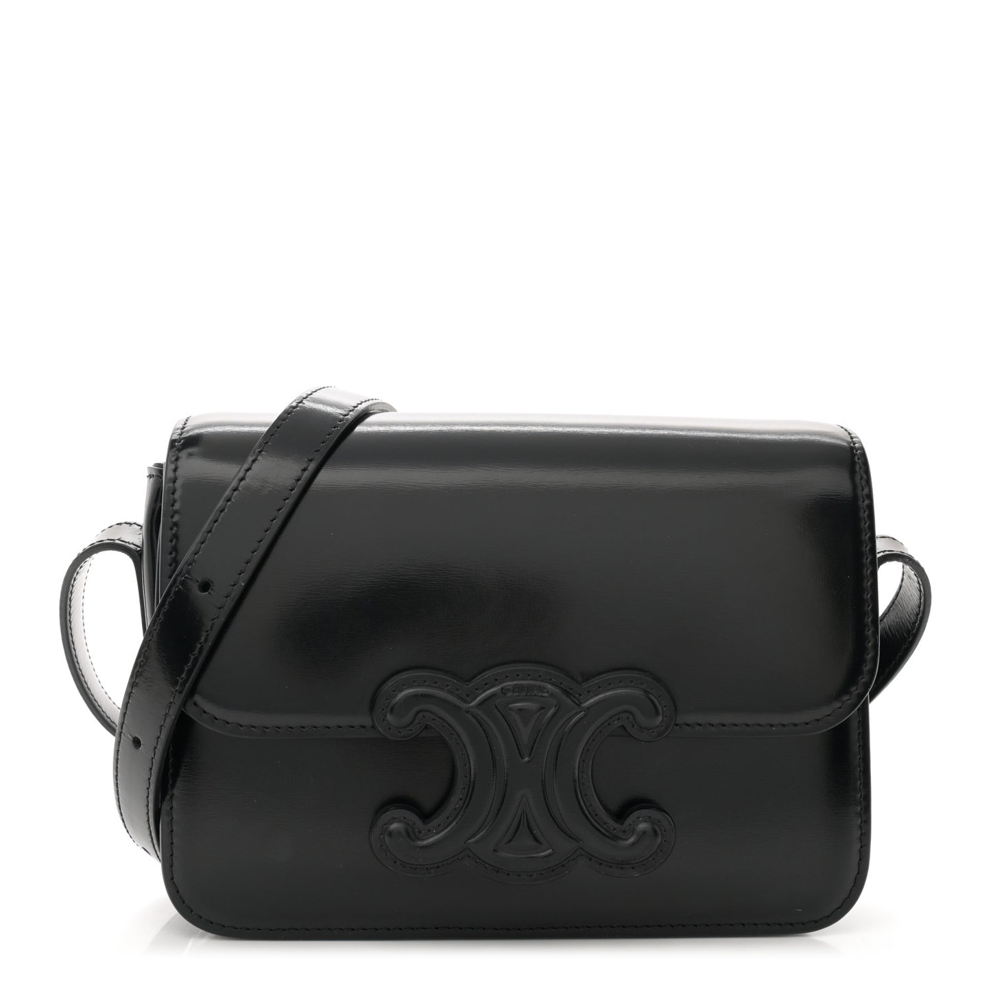 Shiny Calfskin Teen Cuir Triomphe Black