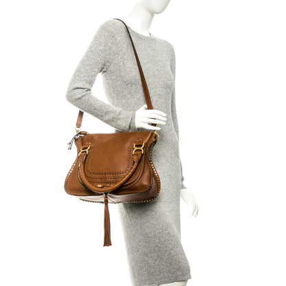 Chloe Calfskin Braided Medium Marcie Satchel Caramel 2 of 8