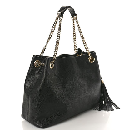 Gucci Pebbled Calfskin Medium Soho Chain Shoulder Bag Black 3 of 11