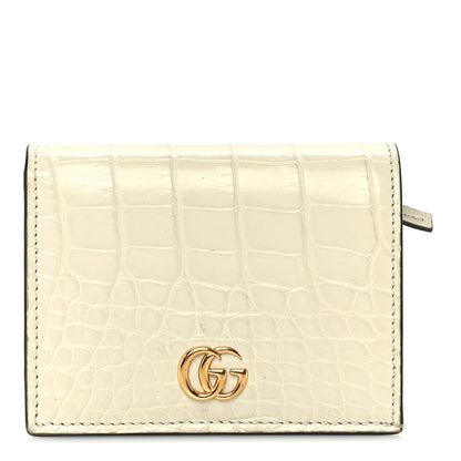 Gucci Crocodile GG Marmont Card Case White 1 of 7