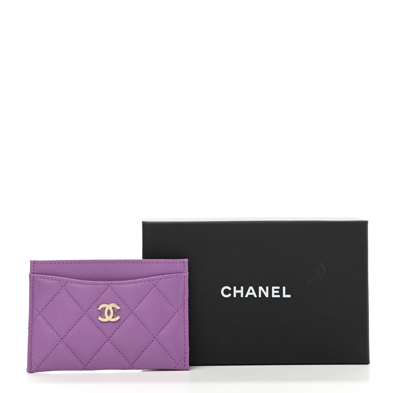 Chanel Caviar Quilted Card Holder Purple 9 of 9