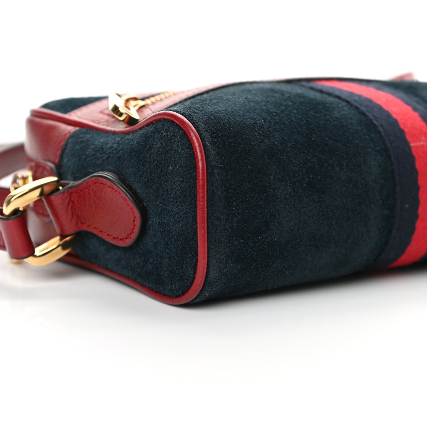 Suede Calfskin Web Mini Ophidia Shoulder Bag New Blue Romantic Cherry