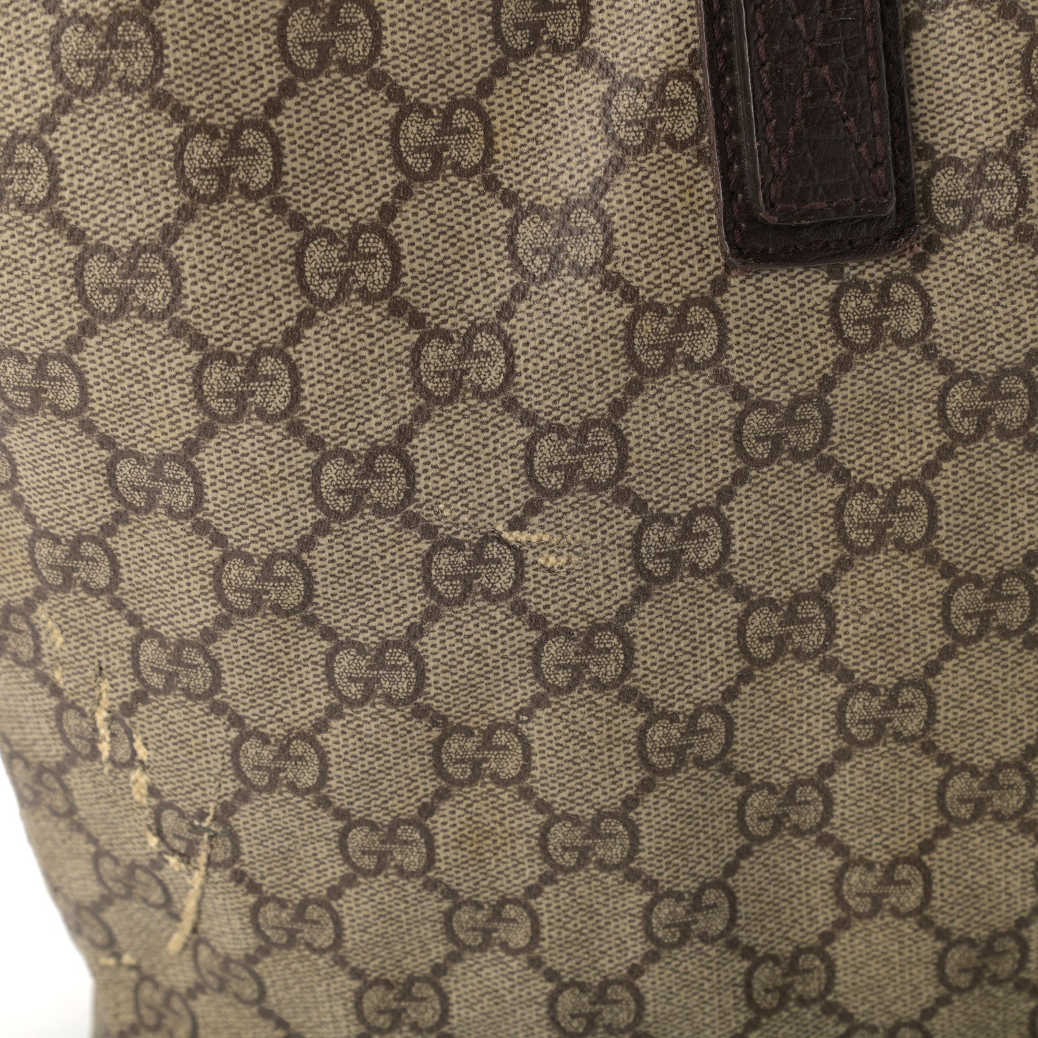 Gucci GG Plus Monogram Medium Zippered Shopping Tote Dark Brown 12 of 12