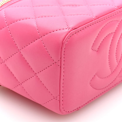 Chanel Lambskin Enamel Quilted Small Coco Hearts Vanity Case With Chain Pink 9 of 10