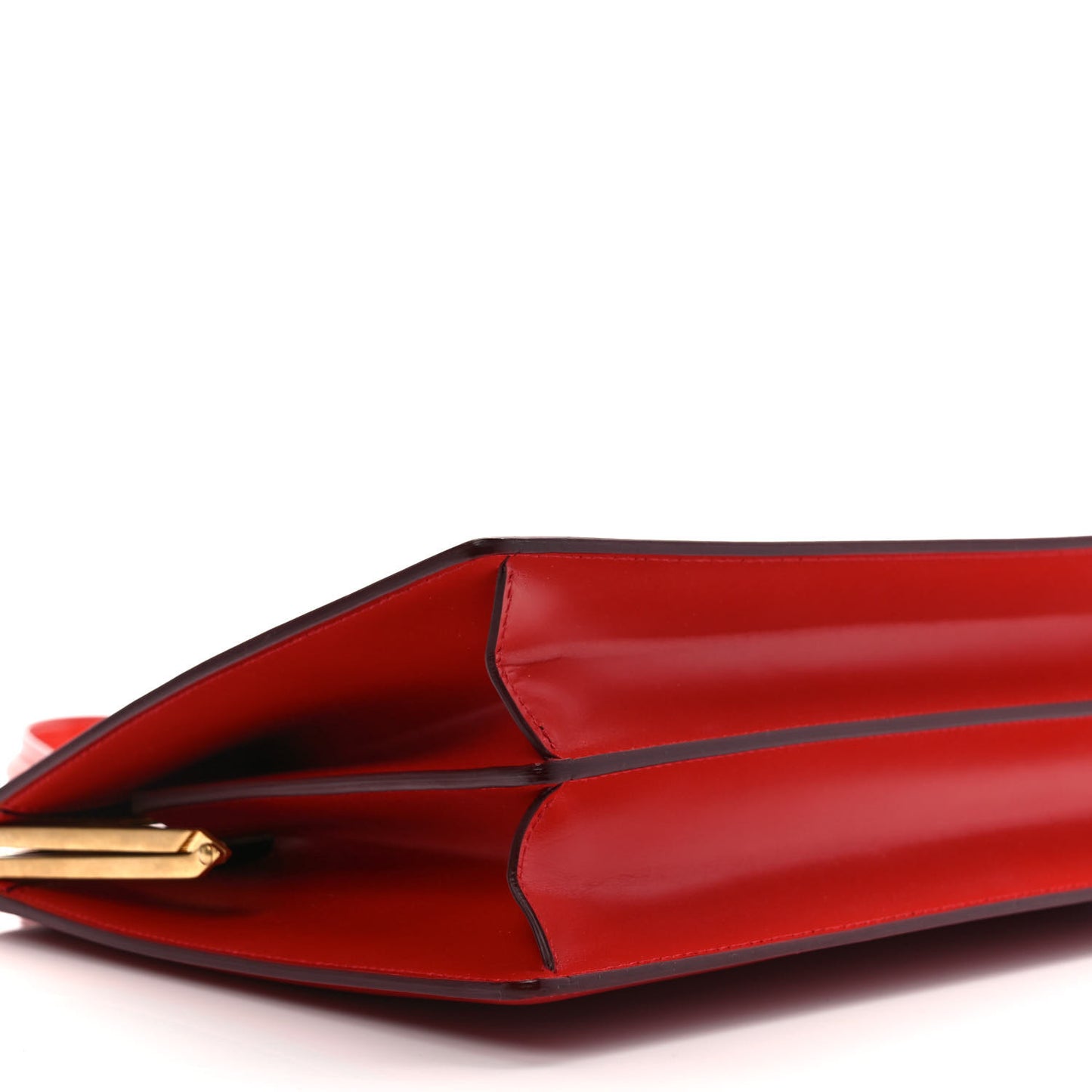Patina Box Calfskin Medium Clasp Bag Scarlet