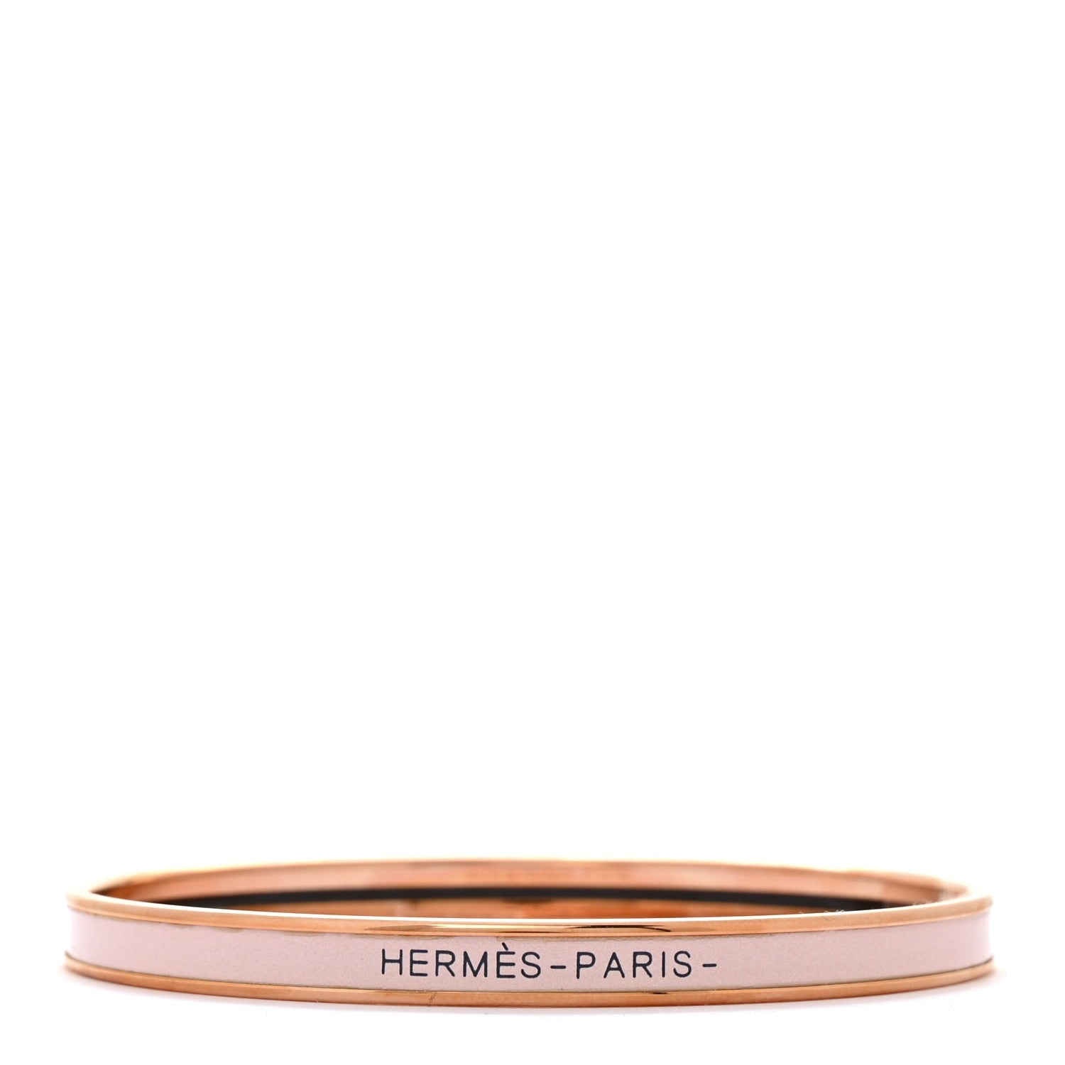 Hermes Enamel Extra Narrow Uni Bracelet 65 Rose Candeur 1 of 6