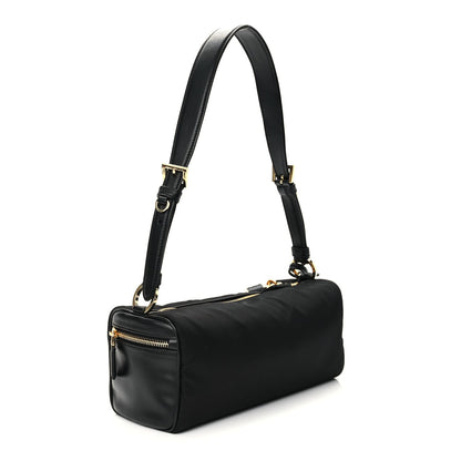 Prada Tessuto Nylon Vitello Medium Padlock Shoulder Bag Black Nero 2 of 8