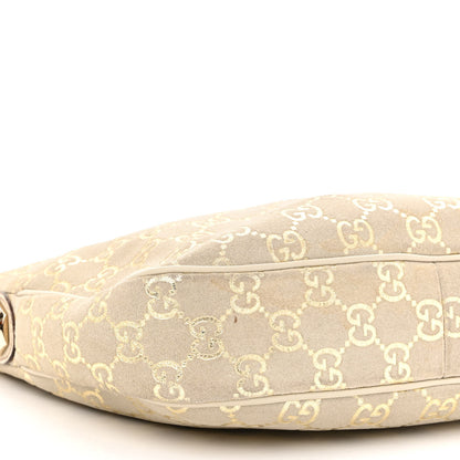 Gucci Suede GG Monogram Small Charmy Hobo Off White Gold 8 of 12