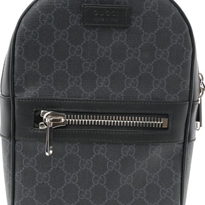 Gucci GG Supreme Monogram Calfskin Web Sling Backpack Black Grey 8 of 10