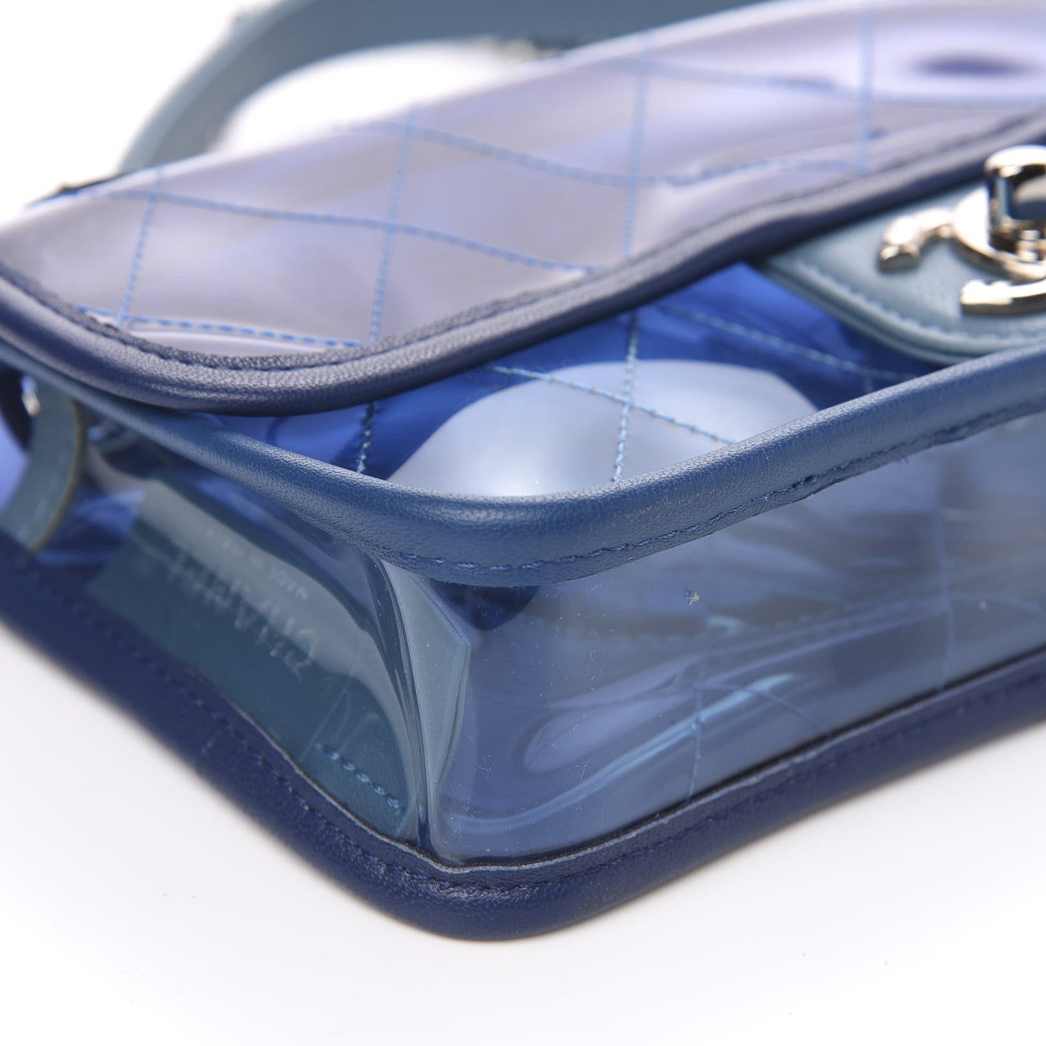 Chanel PVC Lambskin Stitched Mini Coco Splash Flap Blue 9 of 10