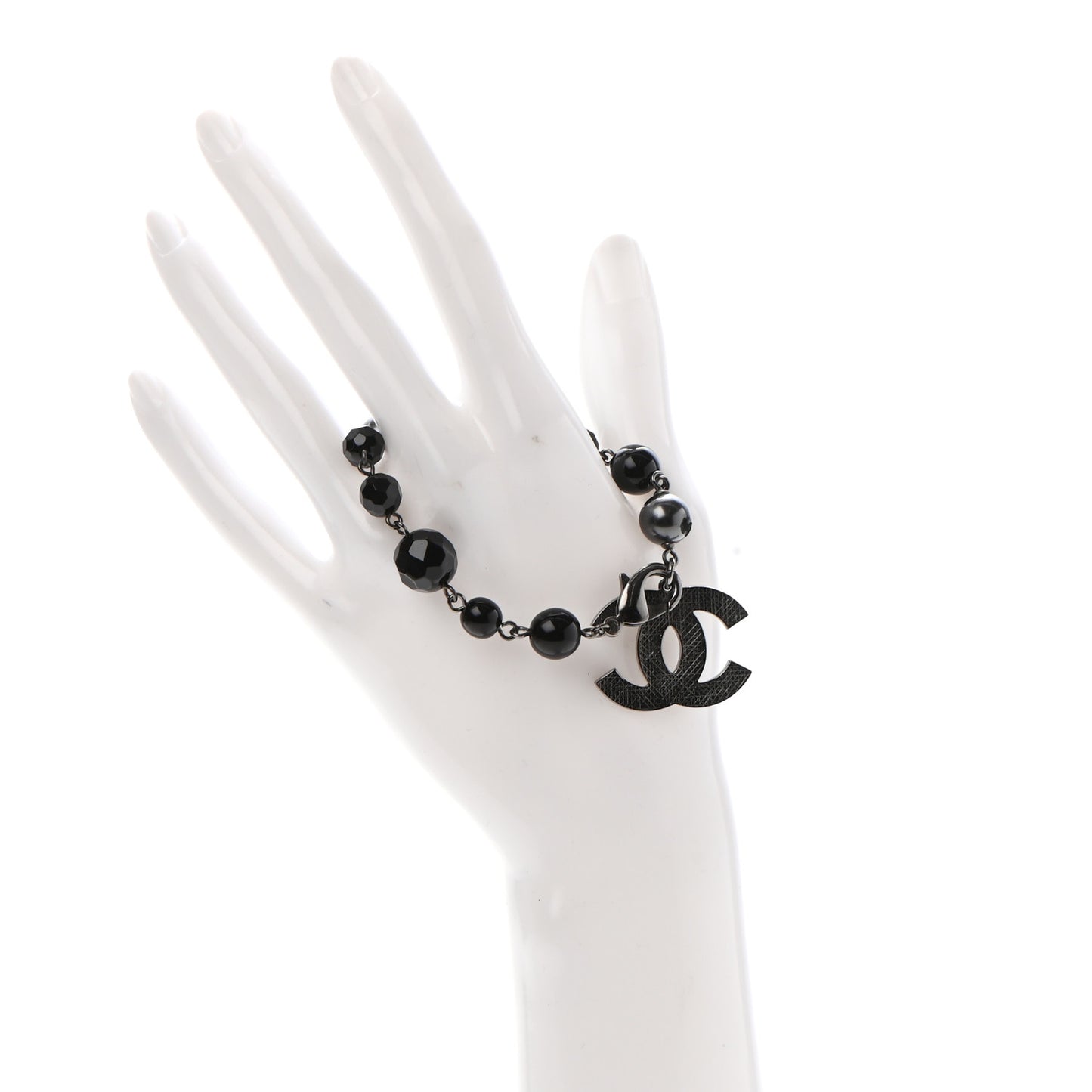 Beaded CC Bracelet Black