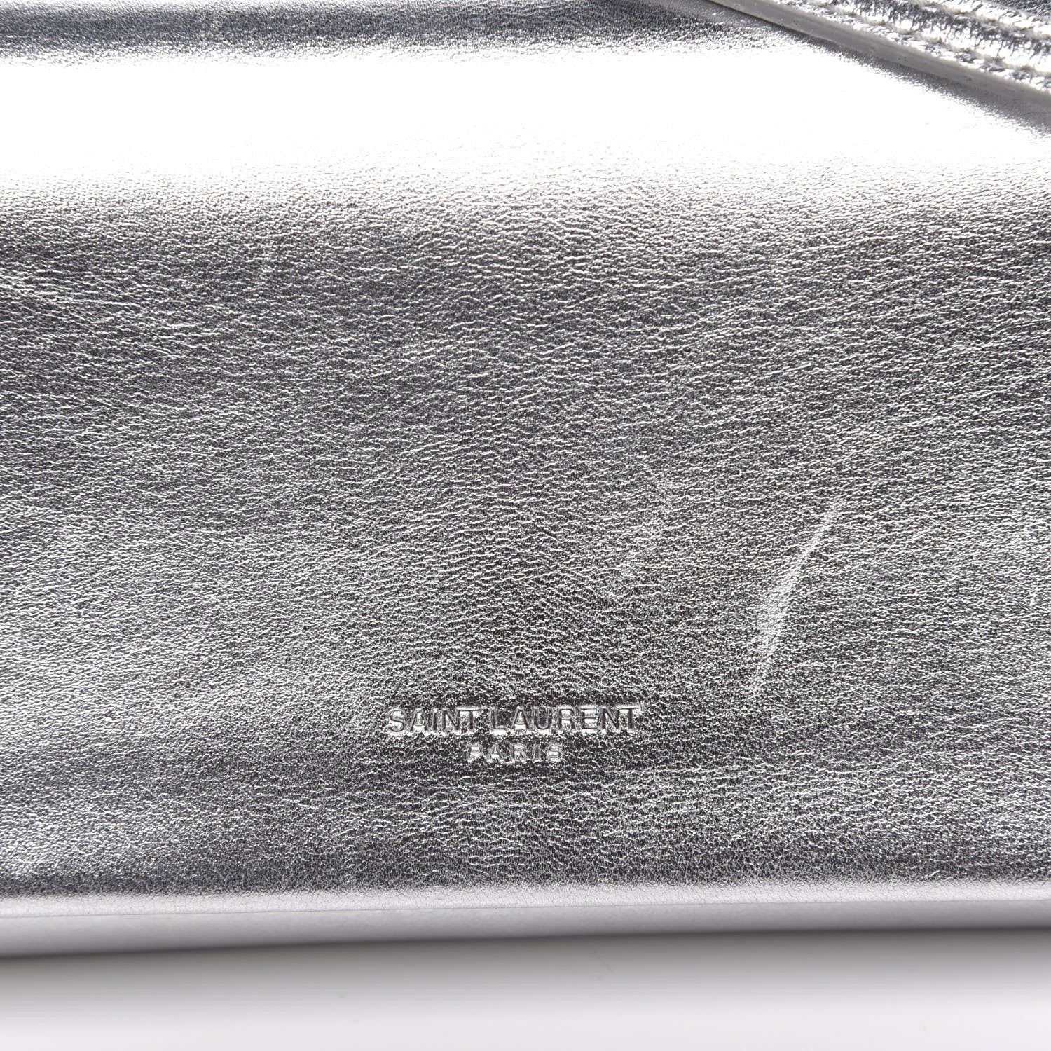 Saint Laurent Nappa Silk Fetiche Clutch Argento 9 of 15