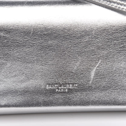 Saint Laurent Nappa Silk Fetiche Clutch Argento 9 of 15