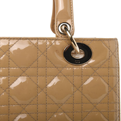 Christian Dior Patent Cannage Medium Lady Dior Beige 16 of 19