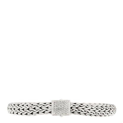 John Hardy Sterling Silver Diamond 7.5mm Classic Chain Bracelet 1 of 3