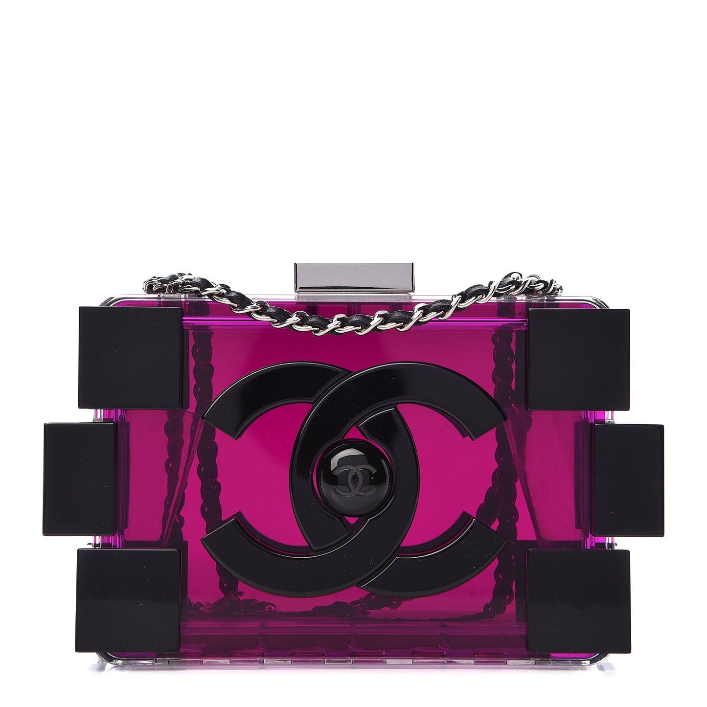 Plexiglass Boy Brick Lego Clutch Black Pink