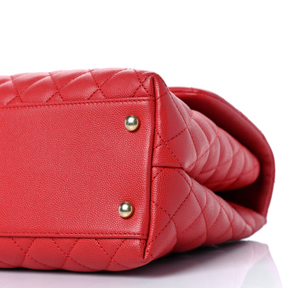 Chanel Caviar Quilted Medium Coco Handle Flap Red 9 of 9