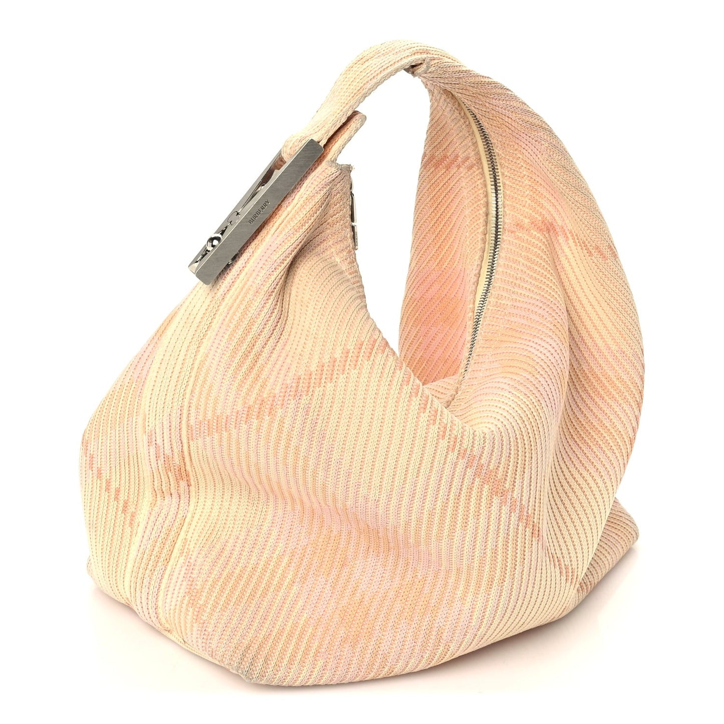 Canvas Knitted Check Medium Peg Duffle Bag Sherbert