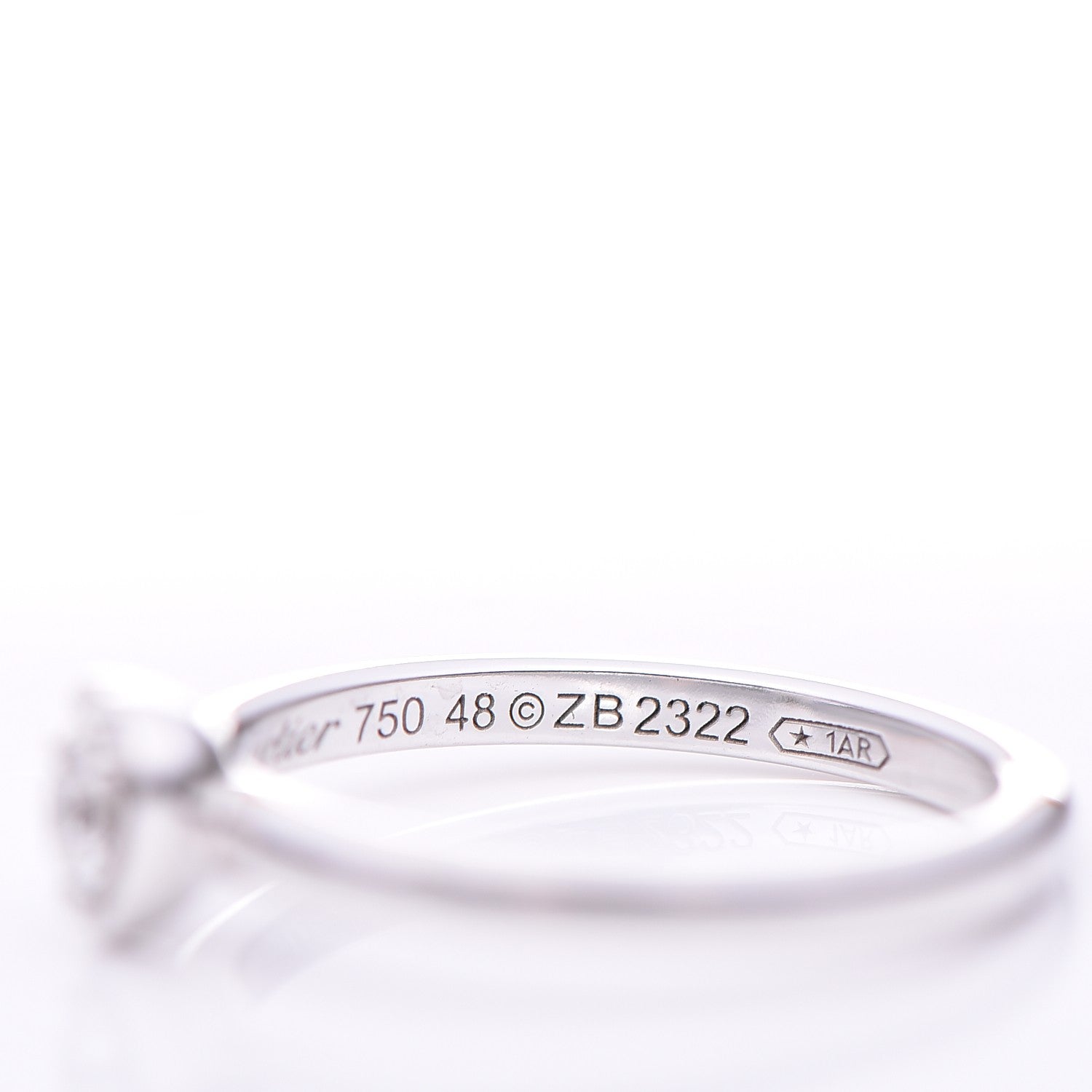 Cartier 18K White Gold Diamond D'Amour Heart Ring 48 4.5 4 of 6