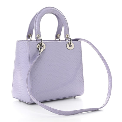 Christian Dior Snakeskin Medium Lady Dior Lilas 3 of 10