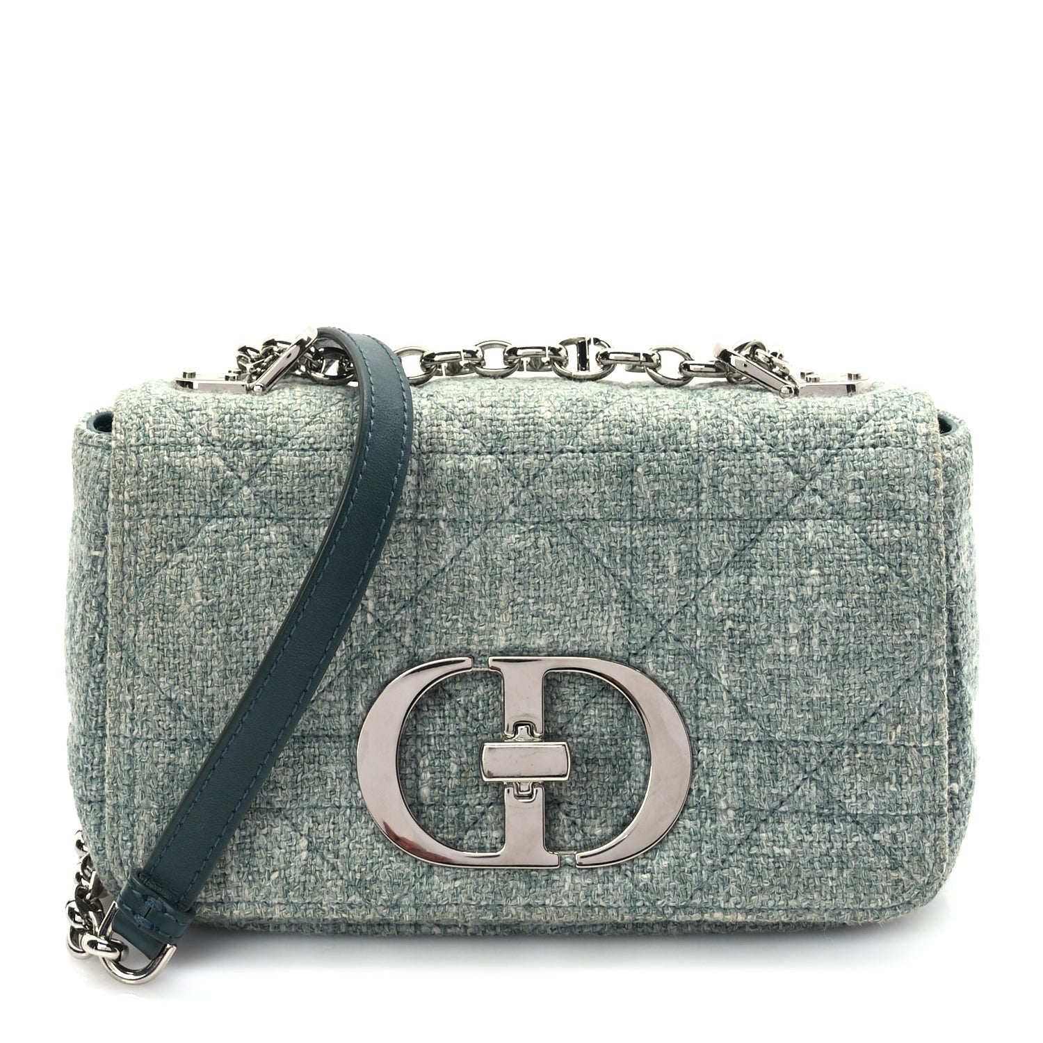 Christian Dior Tweed Macrocannage Small Caro Bag  Light Green 1 of 8