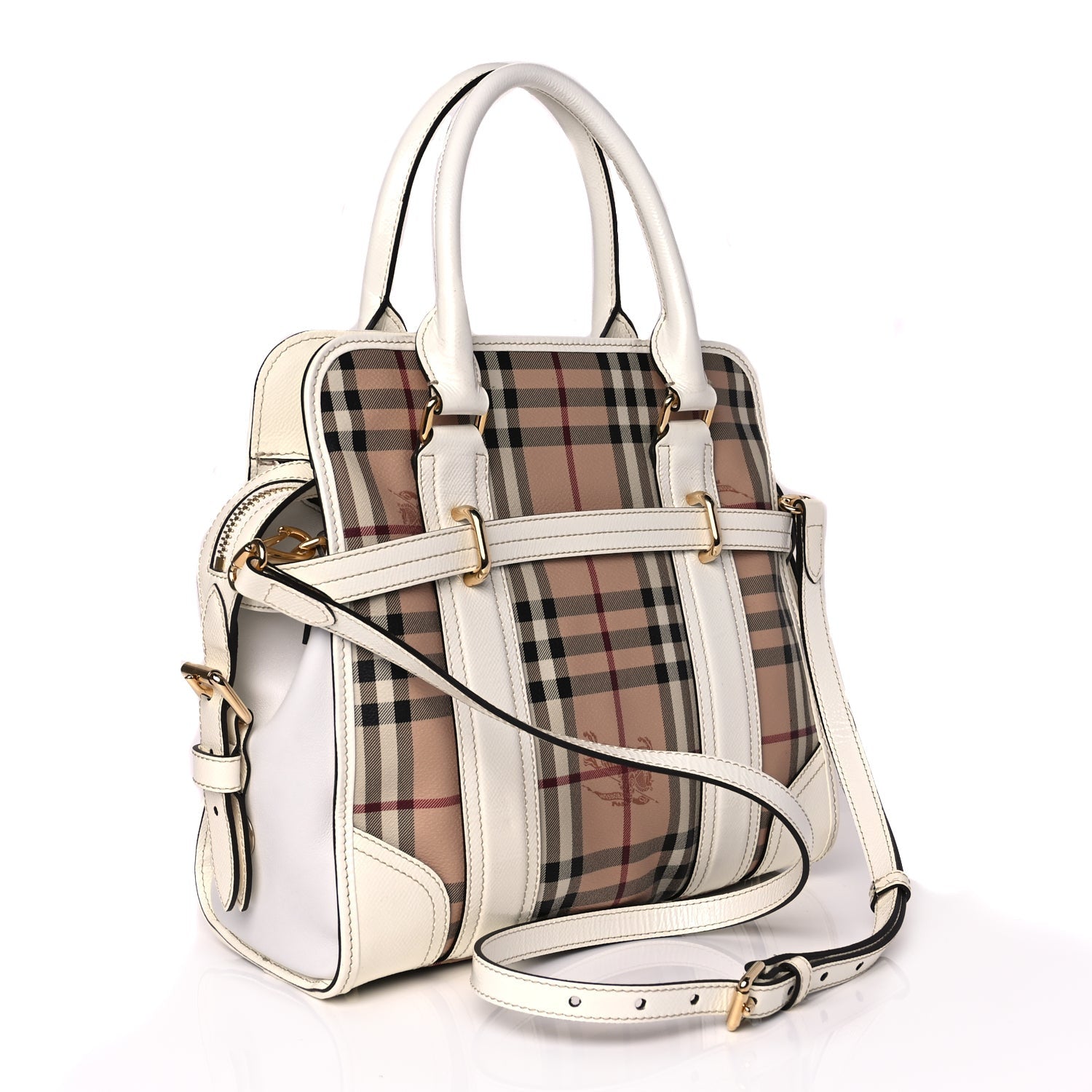 Burberry Haymarket Check Medium Minford Portrait Tote White 2 of 8