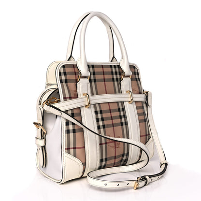 Burberry Haymarket Check Medium Minford Portrait Tote White 2 of 8