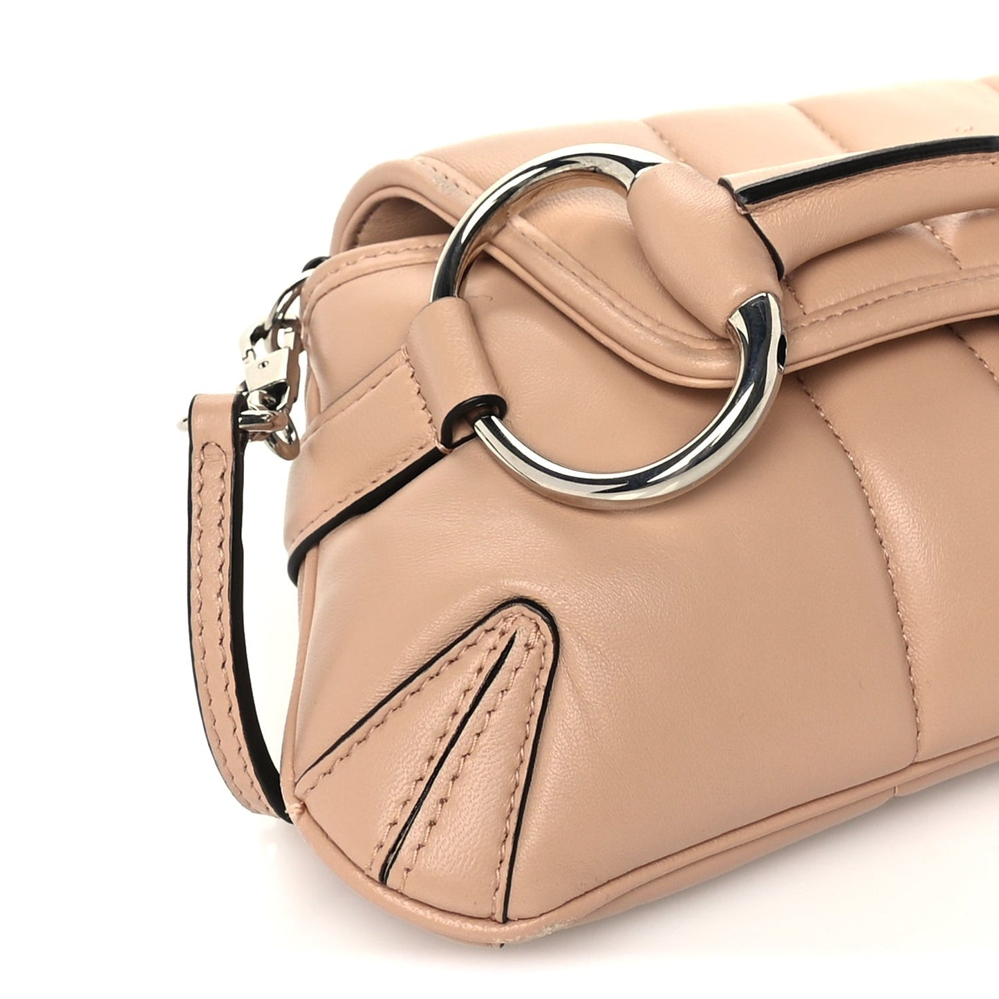Nappa Vertical Matelasse Small Maxi Horsebit Chain Shoulder Bag Beige