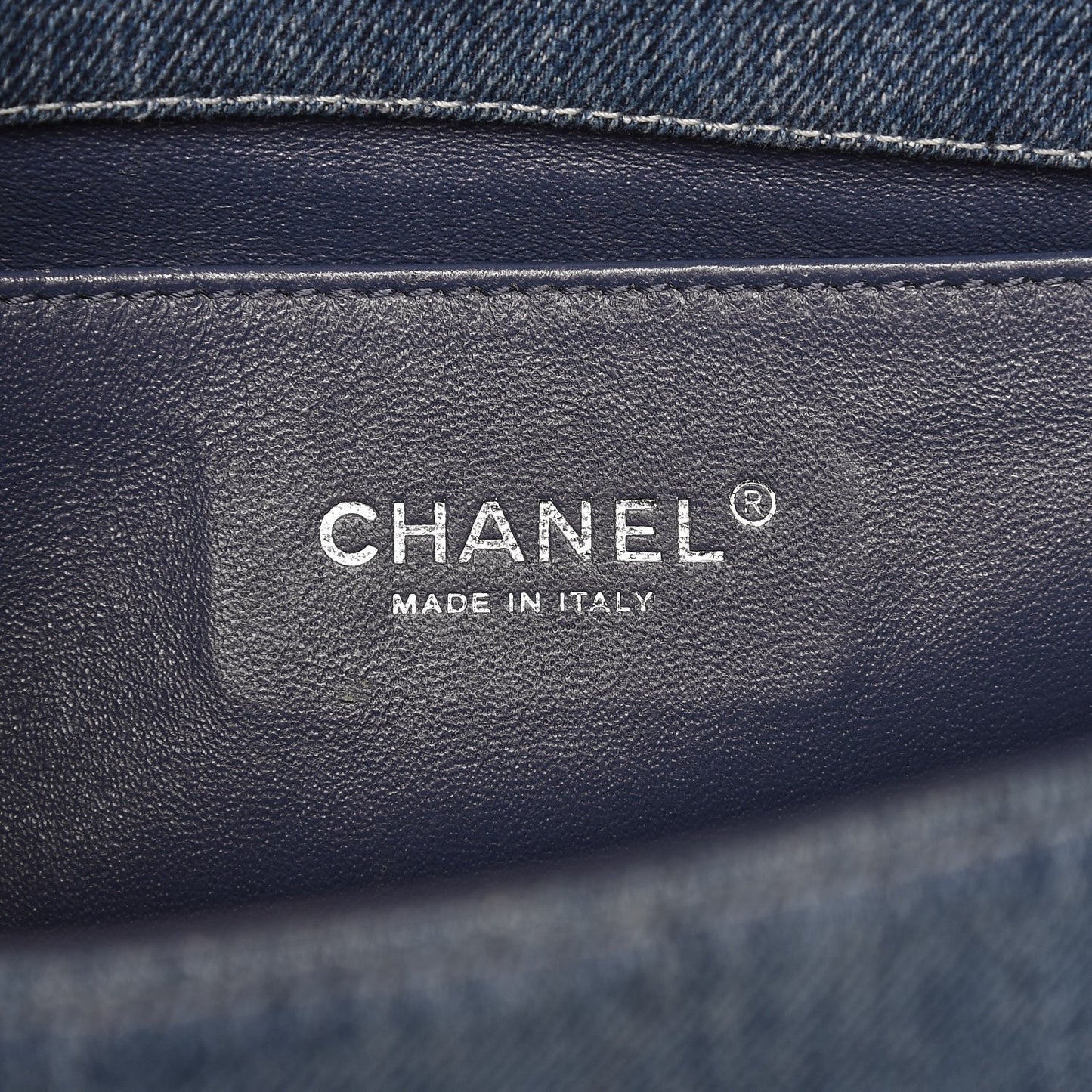 Denim Quilted Medium Boy Flap Blue