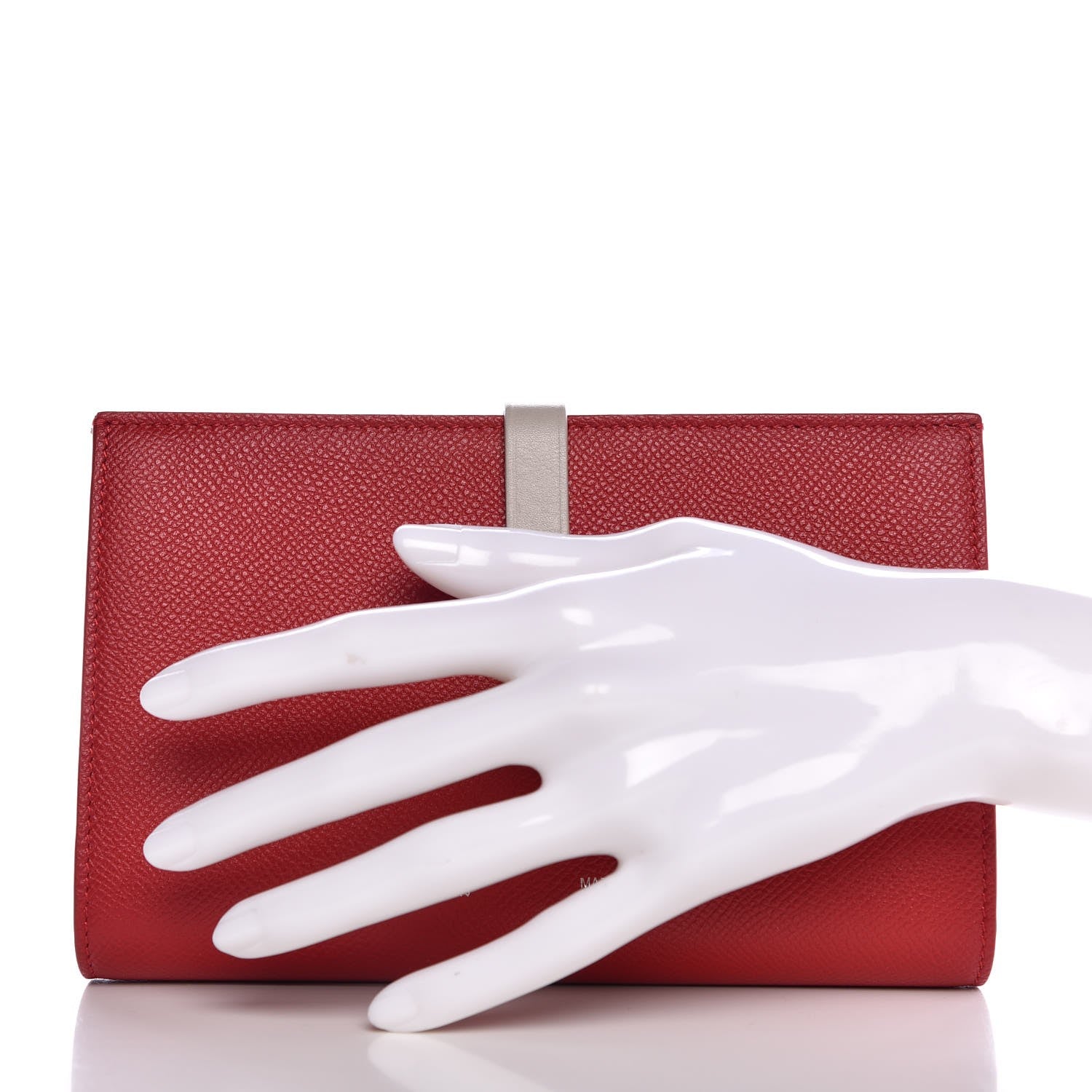 Celine Grained Calfskin Large Multifunction Strap Wallet Pop Red 2 of 7