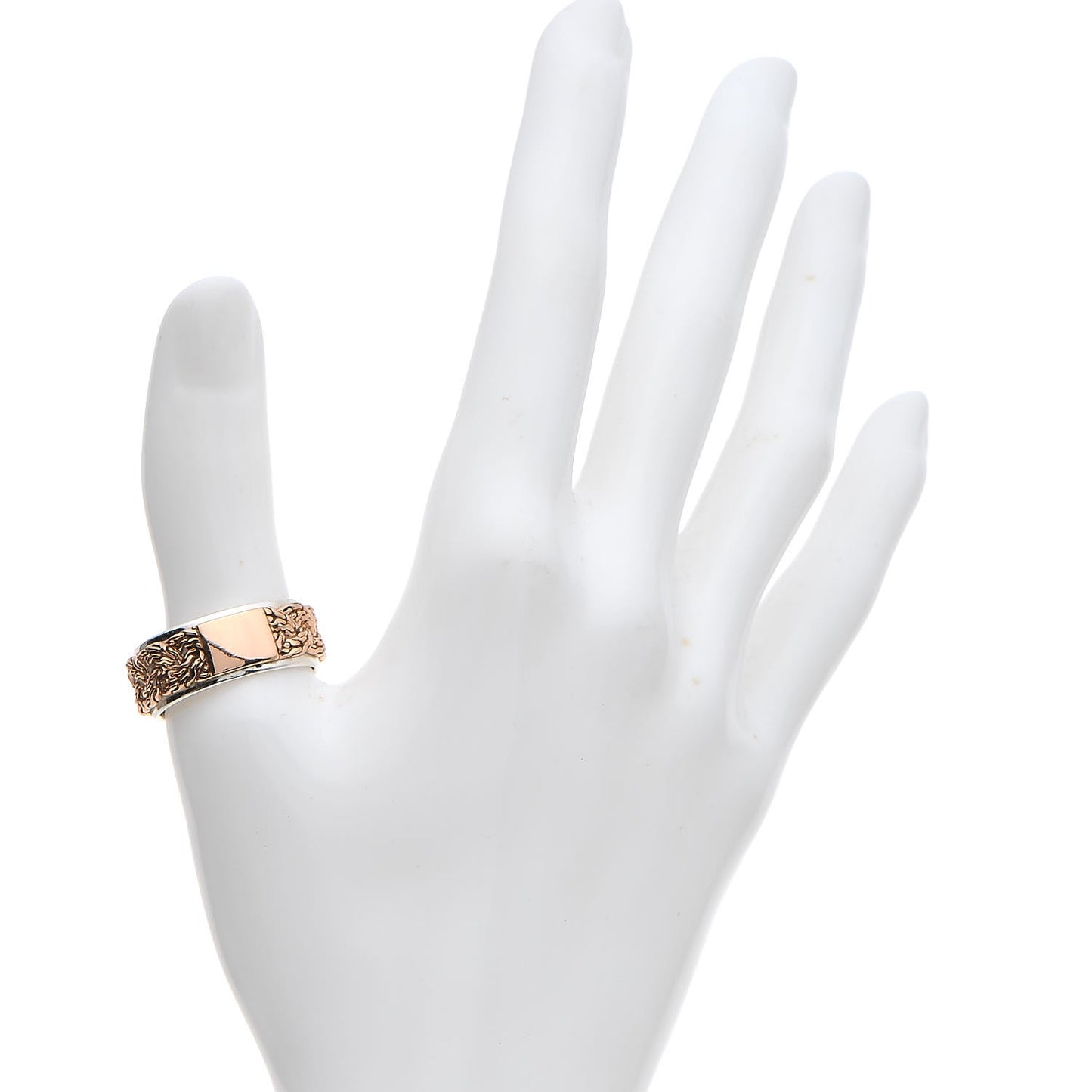 Sterling Silver Bronze Classic Chain Braided Two Tone Ring 62 10