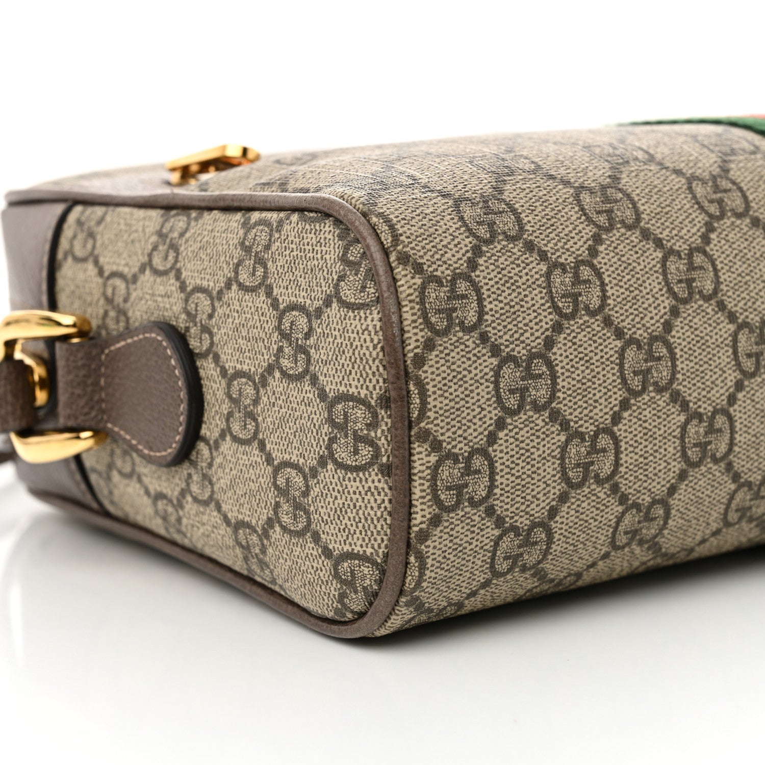Gucci GG Supreme Monogram Web Small Ophidia Shoulder Bag Brown 9 of 11