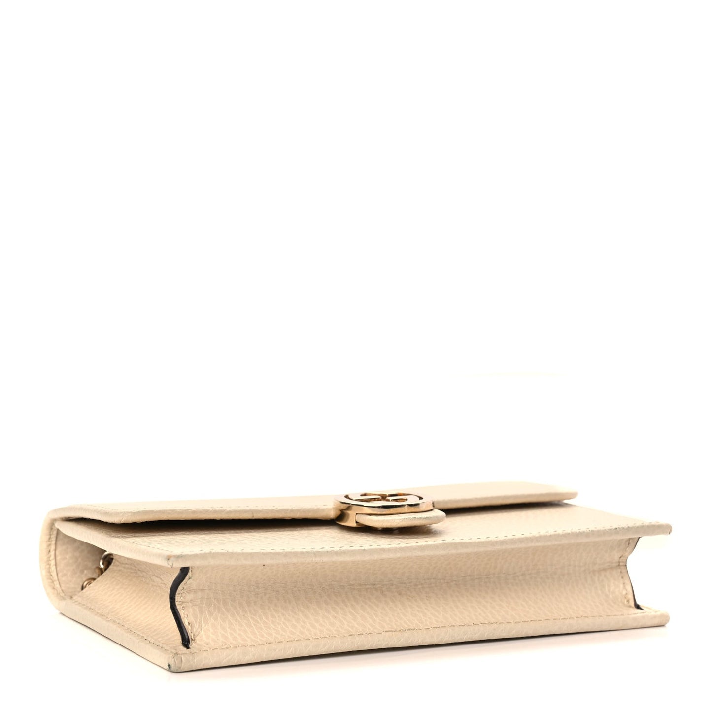 Dollar Calfskin Interlocking G Chain Wallet Ivoire
