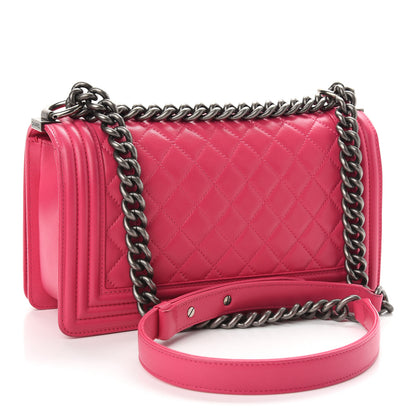 Chanel Lambskin Quilted Medium Boy Flap Pink 2 of 8