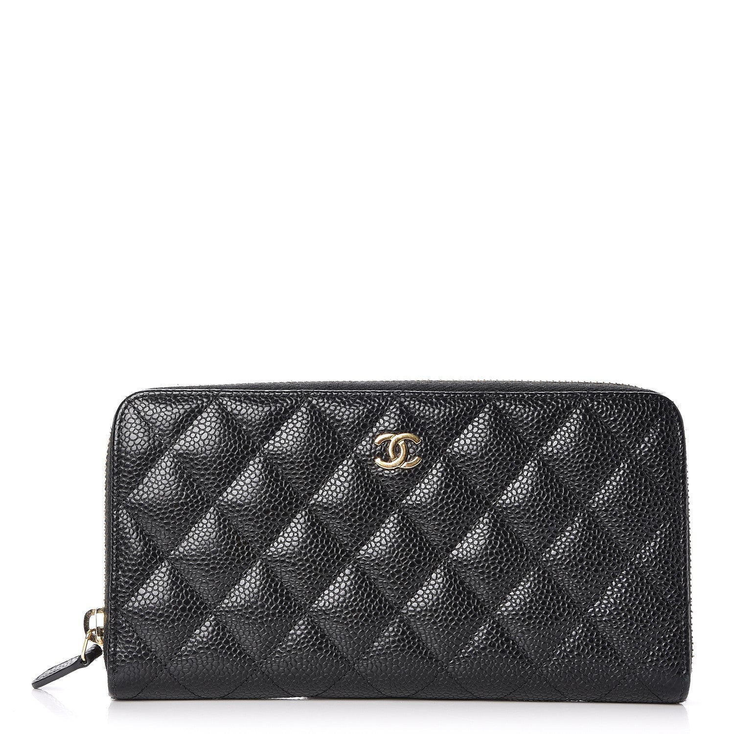Chanel Caviar Quilted Large Gusset Zip Around Wallet Black 1 of 9
