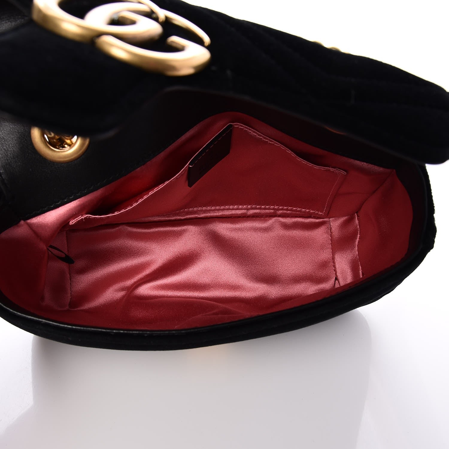 Gucci Velvet Matelasse Mini GG Marmont Shoulder Bag Black 5 of 7